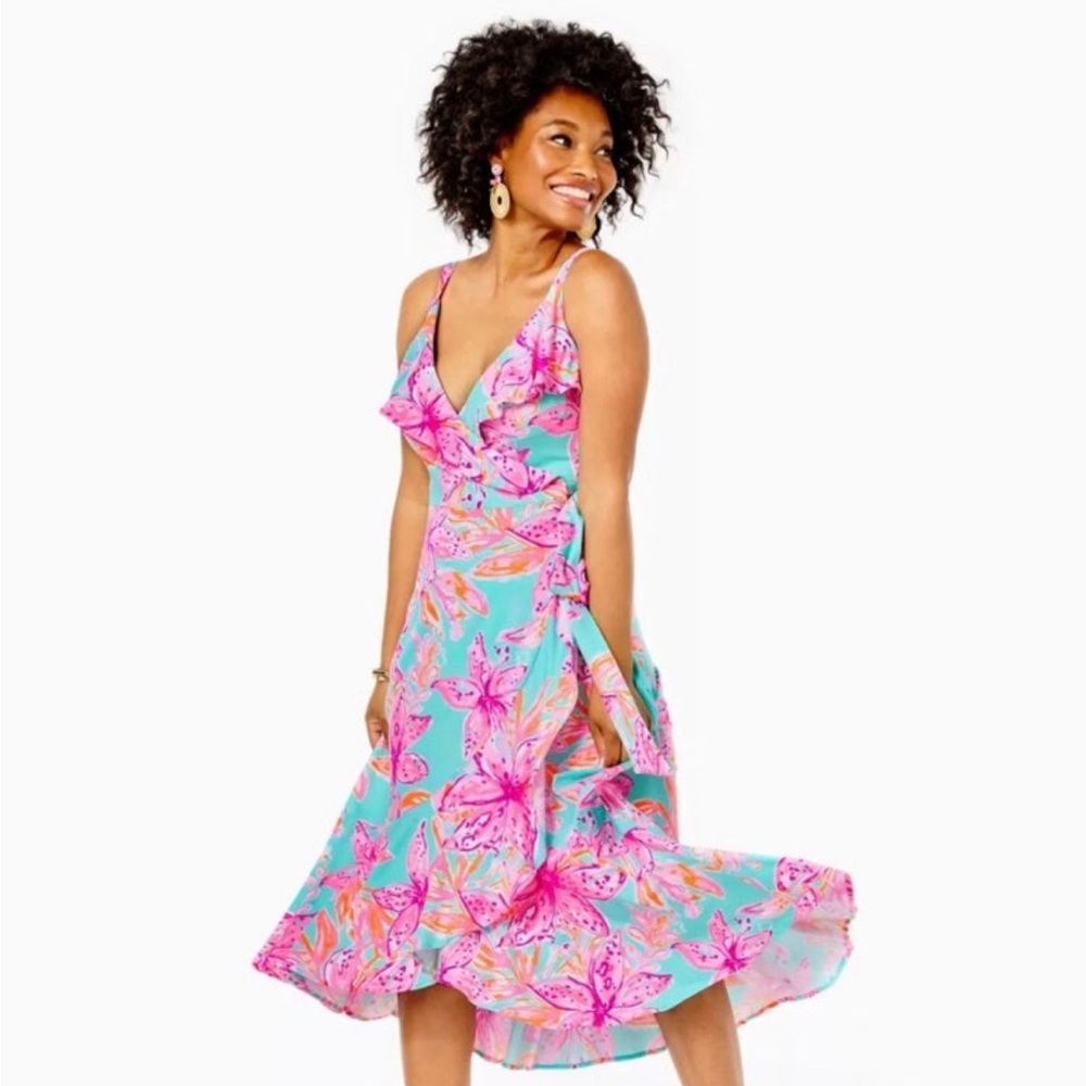 Lilly Pulitzer Fontaine Wrap dress Size Medium New w/ Tags